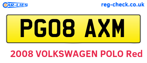 PG08AXM are the vehicle registration plates.
