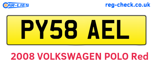 PY58AEL are the vehicle registration plates.