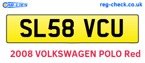 SL58VCU are the vehicle registration plates.