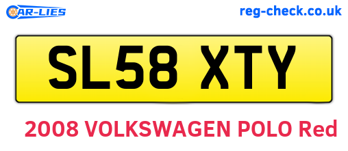 SL58XTY are the vehicle registration plates.
