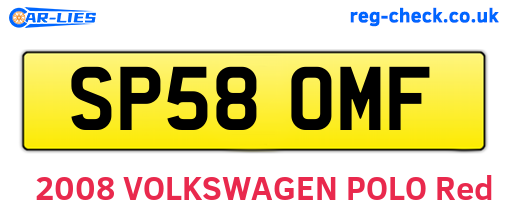 SP58OMF are the vehicle registration plates.