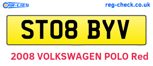 ST08BYV are the vehicle registration plates.