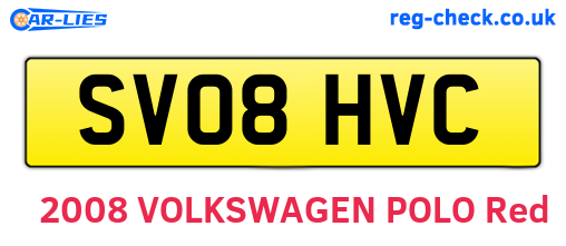 SV08HVC are the vehicle registration plates.