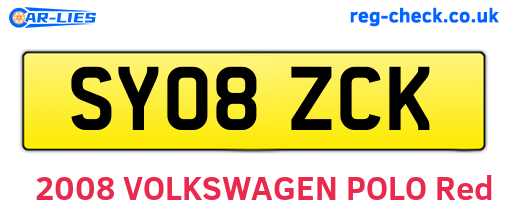 SY08ZCK are the vehicle registration plates.