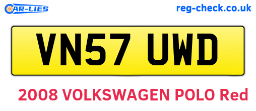 VN57UWD are the vehicle registration plates.