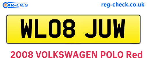WL08JUW are the vehicle registration plates.