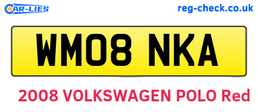 WM08NKA are the vehicle registration plates.