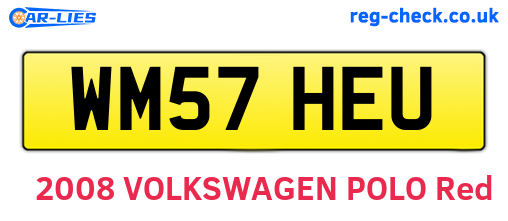 WM57HEU are the vehicle registration plates.