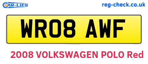 WR08AWF are the vehicle registration plates.