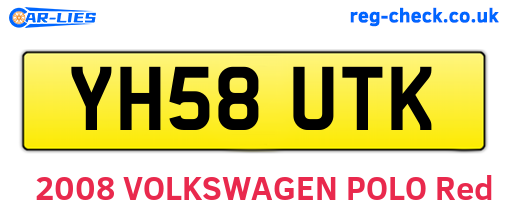 YH58UTK are the vehicle registration plates.
