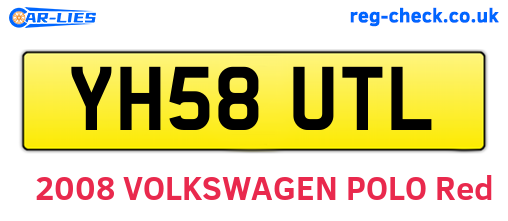 YH58UTL are the vehicle registration plates.