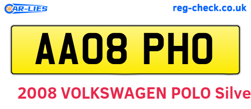 AA08PHO are the vehicle registration plates.