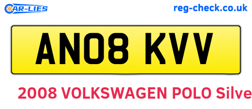 AN08KVV are the vehicle registration plates.
