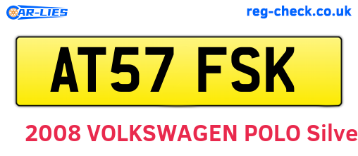 AT57FSK are the vehicle registration plates.