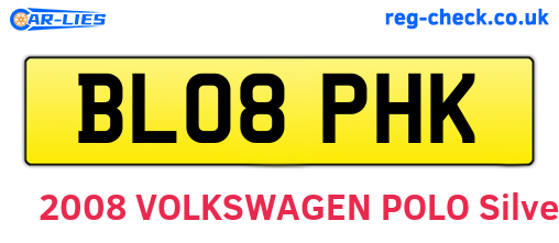 BL08PHK are the vehicle registration plates.