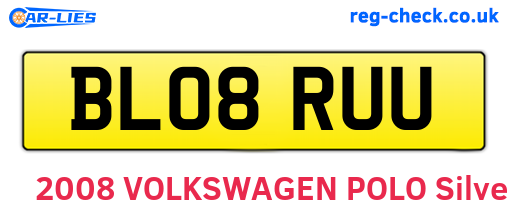 BL08RUU are the vehicle registration plates.