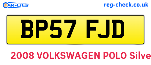 BP57FJD are the vehicle registration plates.
