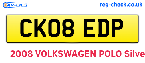 CK08EDP are the vehicle registration plates.