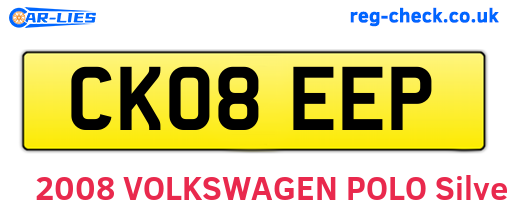 CK08EEP are the vehicle registration plates.