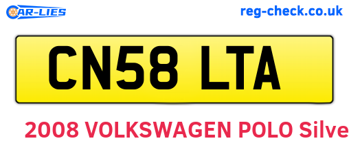 CN58LTA are the vehicle registration plates.