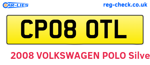 CP08OTL are the vehicle registration plates.