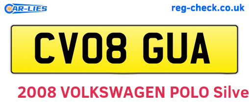 CV08GUA are the vehicle registration plates.