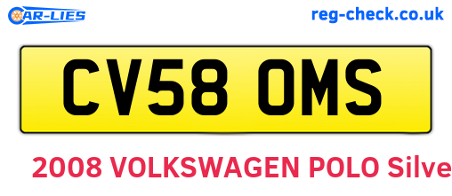 CV58OMS are the vehicle registration plates.