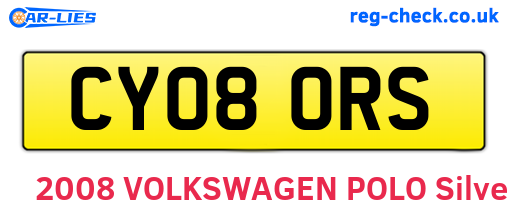 CY08ORS are the vehicle registration plates.