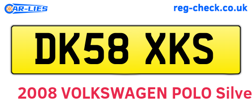 DK58XKS are the vehicle registration plates.