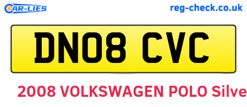 DN08CVC are the vehicle registration plates.