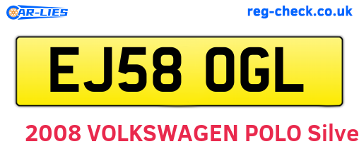 EJ58OGL are the vehicle registration plates.