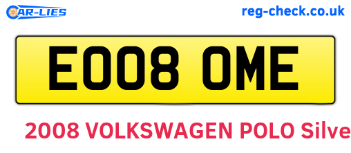 EO08OME are the vehicle registration plates.