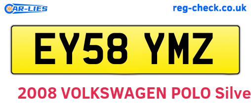 EY58YMZ are the vehicle registration plates.