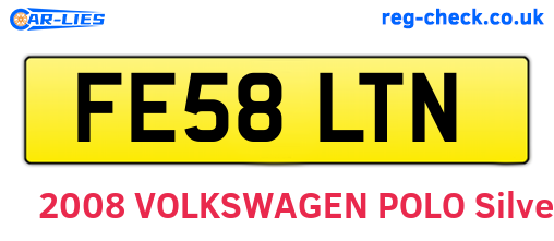 FE58LTN are the vehicle registration plates.