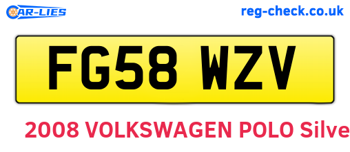 FG58WZV are the vehicle registration plates.