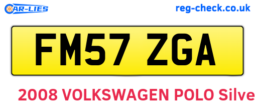FM57ZGA are the vehicle registration plates.