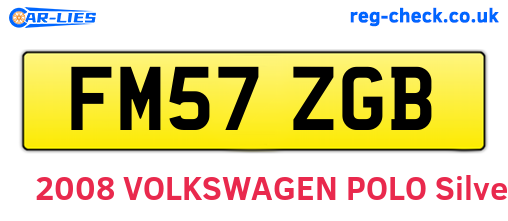 FM57ZGB are the vehicle registration plates.