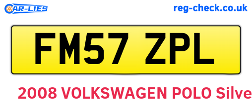 FM57ZPL are the vehicle registration plates.