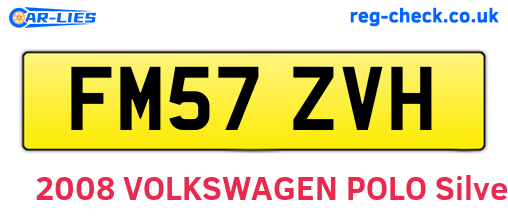 FM57ZVH are the vehicle registration plates.