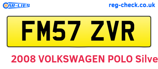 FM57ZVR are the vehicle registration plates.