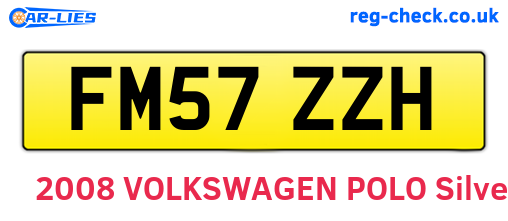 FM57ZZH are the vehicle registration plates.