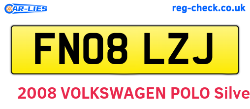 FN08LZJ are the vehicle registration plates.