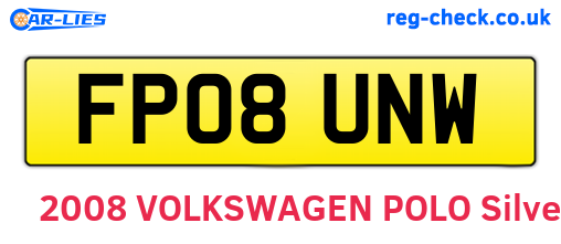 FP08UNW are the vehicle registration plates.
