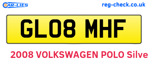 GL08MHF are the vehicle registration plates.
