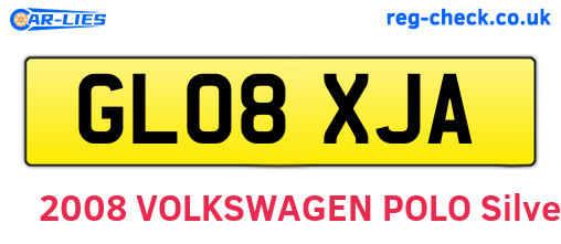 GL08XJA are the vehicle registration plates.