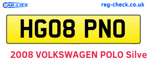 HG08PNO are the vehicle registration plates.