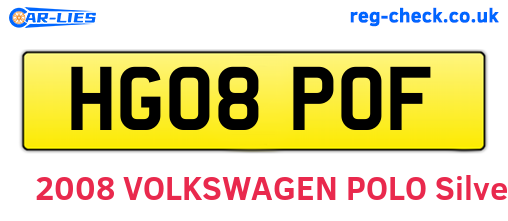 HG08POF are the vehicle registration plates.