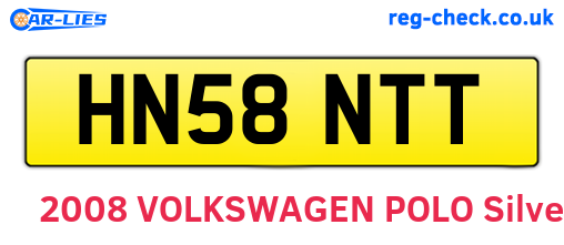 HN58NTT are the vehicle registration plates.