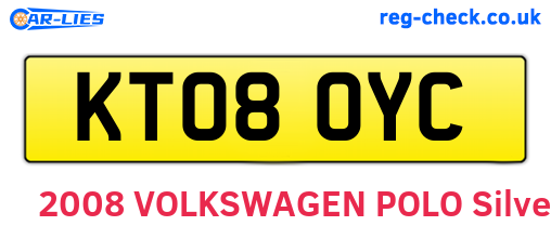 KT08OYC are the vehicle registration plates.