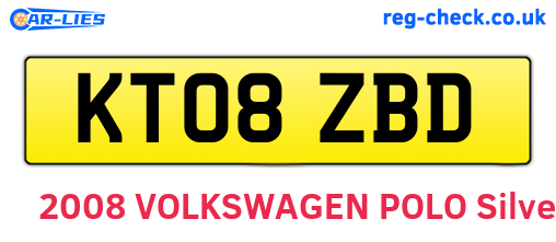 KT08ZBD are the vehicle registration plates.